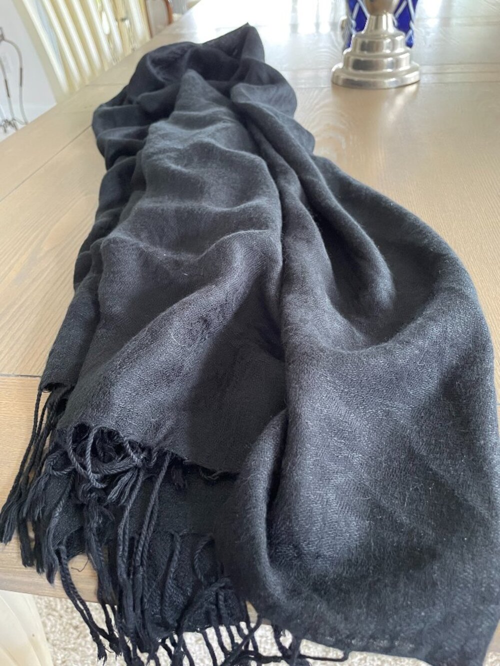 Scarf - Black fringed